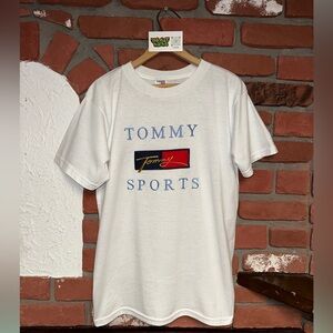 Vintage Tommy Hilfiger Tommy Sports White Embroidered T-Shirt Tee WMNS XL